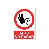 SEÑAL POLIESTIRENO 210X148MM. ALTO NO PASAR