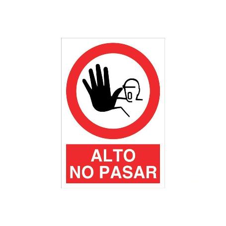 SEÑAL POLIESTIRENO 297X210 MM. ALTO NO PASAR