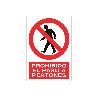 SEÑAL POLIESTIRENO 210X148MM PROHIBIDO EL PASO A PEATONES