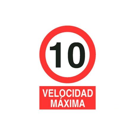 SEÑAL POLIESTIRENO 420X297 MM. VELOCIDAD 10 KM