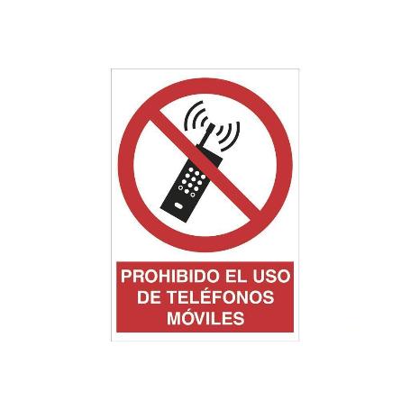 SEÑAL POLIESTIRENO 210X148MM. PROHIBIDO EL USO DE TELÉFONOS MÓVILES