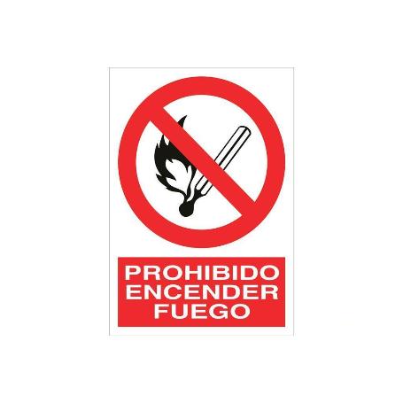 SEÑAL POLIESTIRENO 210X148MM. PROHIBIDO ENCENDER FUEGO