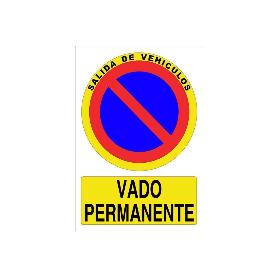 SEÑAL ADHESIVA 297X210MM. VADO PERMANENTE
