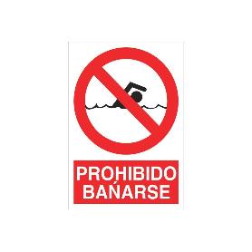 SEÑAL POLIESTIRENO 210X148MM PROHIBIDO BAÑARSE