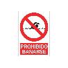 SEÑAL POLIESTIRENO 420X297MM. PROHIBIDO BAÑARSE