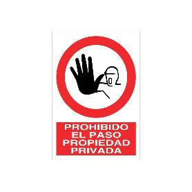SEÑAL POLIESTIRENO 420X297MM PROHIBIDO EL PASO PROPIEDAD PRIVADA