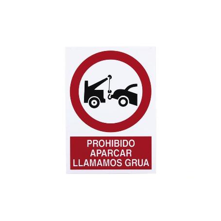 SEÑAL POLIESTIRENO 297X210MM PROHIBIDO APARCAR AVISAMOS GRÚA. EL DISEÑO DE LA SEÑAL PUEDE VARIAR, PERO EN NINGÚN CA