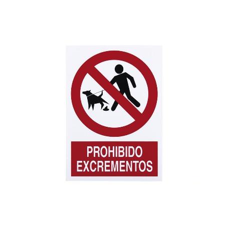 SEÑAL POLIESTIRENO 297X210MM PROHIBIDO EXCREMENTOS