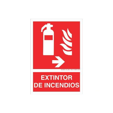 SEÑAL LUMINISCENTE 420X297MM. EXTINTOR DE INCENDIOS PICTOGRAMA + TEXTO
