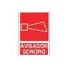SEÑAL LUMINISCENTE 210X148MM. SEÑAL AVISADOR SONORO PICTOGRAMA + TEXTO
