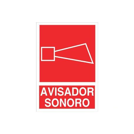 SEÑAL LUMINISCENTE 297X210MM. SEÑAL AVISADOR SONORO PICTOGRAMA + TEXTO