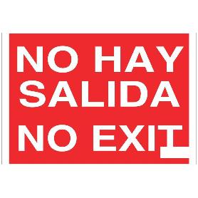 SEÑAL LUMINISCENTE 297X210MM. NO HAY SALIDA. NO EXIT