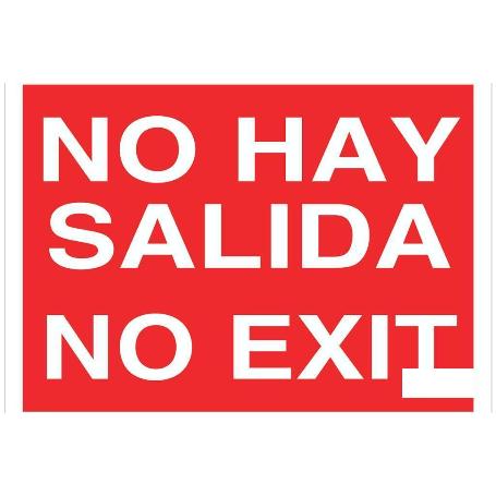 SEÑAL LUMINISCENTE 297X210MM. NO HAY SALIDA. NO EXIT