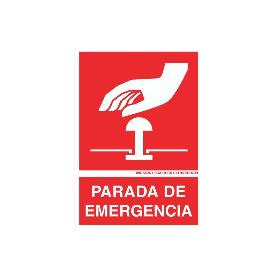 SEÑAL LUMINISCENTE 420X297MM. PARADA DE EMERGENCIA PICTOGRAMA + TEXTO