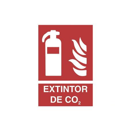 SEÑAL LUMINISCENTE 420X297MM. EXTINTOR CO2. EL DISEÑO DE LA SEÑAL PUEDE VARIAR, PERO EN NINGÚN CASO SE VARIARÁ EL S