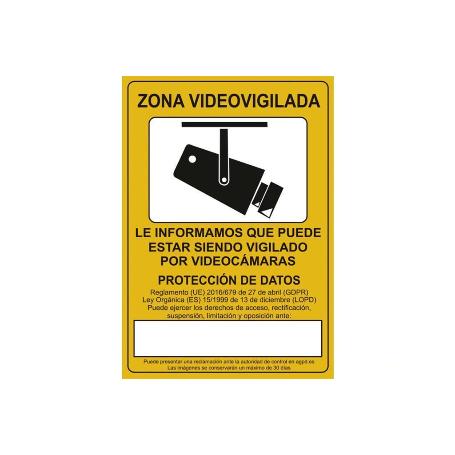 SEÑAL POLIESTIRENO 210X148MM SEÑAL DE VIDEOVIGILANCIA. EL DISEÑO DE LA SEÑAL PUEDE VARIAR, PERO EN NINGÚN CASO SE V