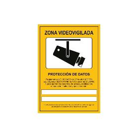 SEÑAL ADHESIVA 210X148MM. SEÑAL DE VIDEOVIGILANCIA. EL DISEÑO DE LA SEÑAL PUEDE VARIAR, PERO EN NINGÚN CASO SE VARI
