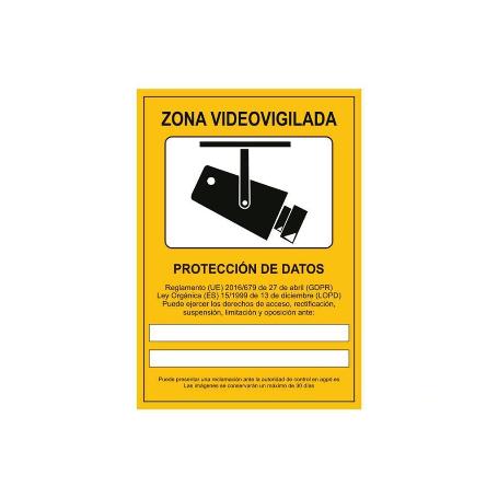 SEÑAL POLIESTIRENO 210X148MM SEÑAL DE VIDEOVIGILANCIA. EL DISEÑO DE LA SEÑAL PUEDE VARIAR, PERO EN NINGÚN CASO SE V