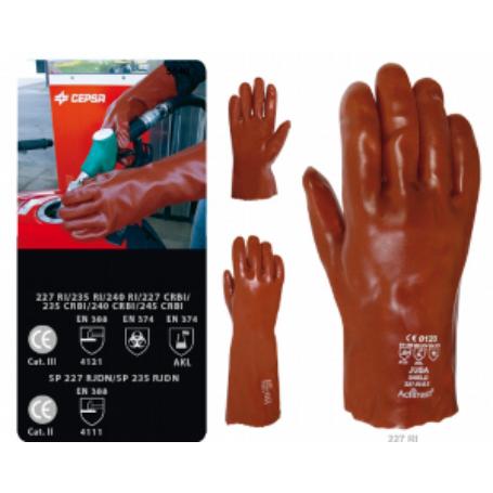 GUANTE PVC ROJO T-9 227-RI