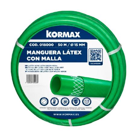 MANGUERA LATEX C/MALLA 15 MM VERDE 20 BAR