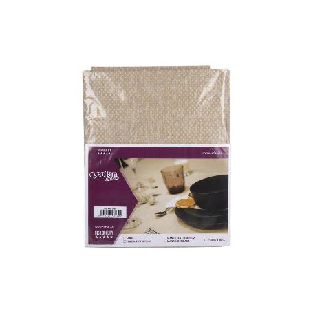 MANTEL ANTIMANCHAS RESINADO TEXTURA BEIGE  1,40 X 1,80M