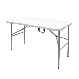 MESA PLEGABLE RECTANGULAR HDPE MULTIFUNCIONAL, PORTATIL, RESISTENTE,MULTIUSOS 122X61X74 CM. COLOR BLANCO