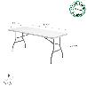MESA PLEGABLE RECTANGULAR HDPE MULTIFUNCIONAL, PORTATIL, RESISTENTE,MULTIUSOS 180X74X74 CM. COLOR BLANCO