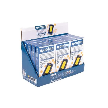 EXPOSITOR CON 12  LÁMPARAS DE INSPECCIÓN COB LED Y PANEL SOLAR