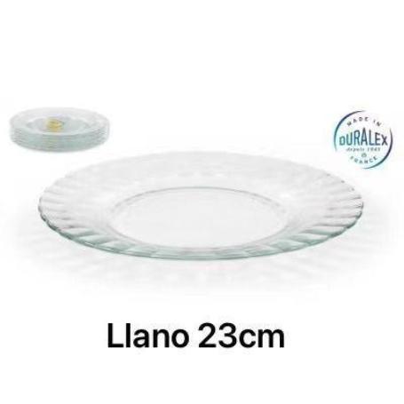 23 CMS DURALEX PLATO LLANO PARIS CRISTAL TRANSPARENTE VINTAGE - PAQUETE 6 UNIDADES