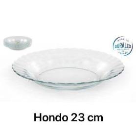 23 CMS DURALEX PLATO HONDO PARIS CRISTAL TRANSPARENTE VINTAGE - PAQUETE 6 UNIDADES