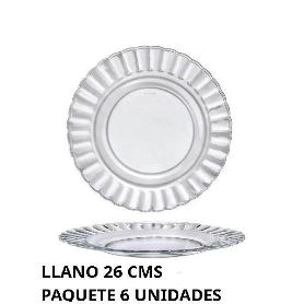 26 CMS DURALEX PLATO PARIS LLANO CRISTAL VINTAGE TRANSPARENTE - PAQUETE 6 UNIDADES