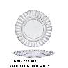 26 CMS DURALEX PLATO PARIS LLANO CRISTAL VINTAGE TRANSPARENTE - PAQUETE 6 UNIDADES