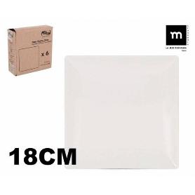 18X18 ELITE IVORY PLATO POSTRE CUADRADO JAPONES ECONOMICO LA MEDITERRANEA