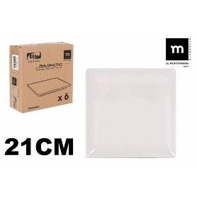 21X21 ELITE IVORY BRILLO PLATO LLANO CUADRADO ECONOMICO LAMEDITERRANEA