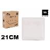 21X21 ELITE IVORY BRILLO PLATO LLANO CUADRADO ECONOMICO LAMEDITERRANEA