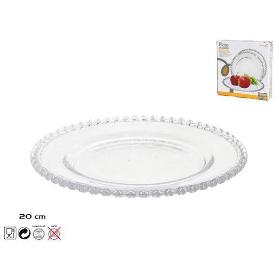 20 CMS PLATO REDONDO PRESENTACION CRISTAL MODELO CORAZON