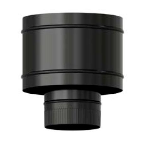ESTUFA SOMBRERETE TERMINAL ANTIRREVOCANTE NEGRO MATE 90º Ø 100 AVM100