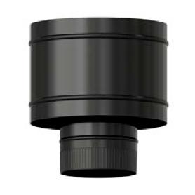 ESTUFA SOMBRERETE TERMINAL ANTIRREVOCANTE NEGRO MATE 90º Ø 150 AVM150