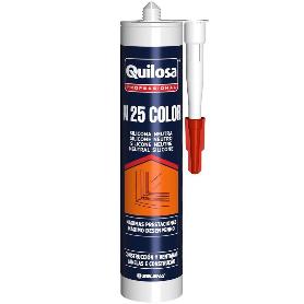 SILICONA NEUTRA N-25. GRIS PLATA. CARTUCHO. 300 ML. SELLADO - QUILOSA