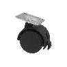 RUEDA PLASTIC Ø40MM PLACA/FRENO   CAJA 4 UNID.