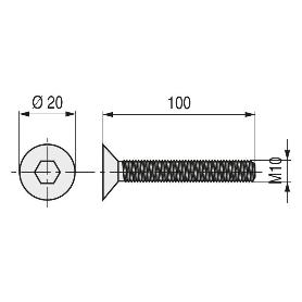 TORNILLO ROSCA METAL ALLEN DIN 7991 NEGRO METRICA M-3 LARGO 10MM METRICA M-4 LARGO 45MM