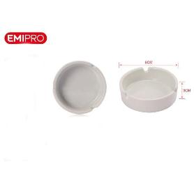 CENICERO REDONDO PORCELANA BLANCA ECONOMICO 9X9X3 CMS EMIPRO