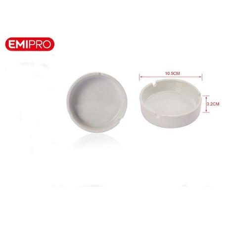 CENICERO REDONDO PORCELANA BLANCA DIAMETRO 10,5 CMS EMIPRO