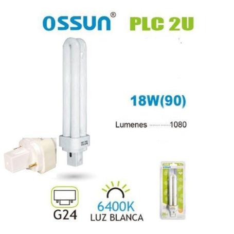 OSSUM LAMPARA BAJO CONSUMO PARA DOWNLIGHTS PLC 2U 18W 6400K LUZ BLANCA G24