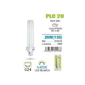 26W LAMPARA BOMIBLLA BAJO CONSUMO PLC 2PIN 6400K LUZ FRIA OSSUM