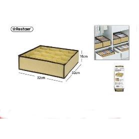 ORGANIZADOR DE BRAGUITAS,SUJETADORES,CALZONCILLOS PARA ARMARIO 16 COMPARTIMENTOS BEIGE
