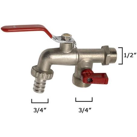 GRIFO JARDIN 1/2-3/4-3/4 SALIDA DOBLE
