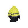 CHAQUETA DE LLUVIA DE ALTA VISIBILIDAD MODELO SAGITARIO AMARILLA Y AZUL TALLA M