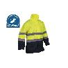 CHAQUETA DE LLUVIA DE ALTA VISIBILIDAD MODELO SAGITARIO AMARILLA Y AZUL TALLA XL