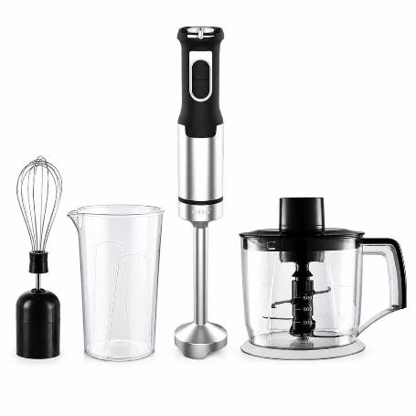 BATIDORA DE MANO 1200 W. CON VARILLAS, PICADORA Y VASO MEDIDOR